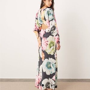 Floral Open-Back Maxi Dress